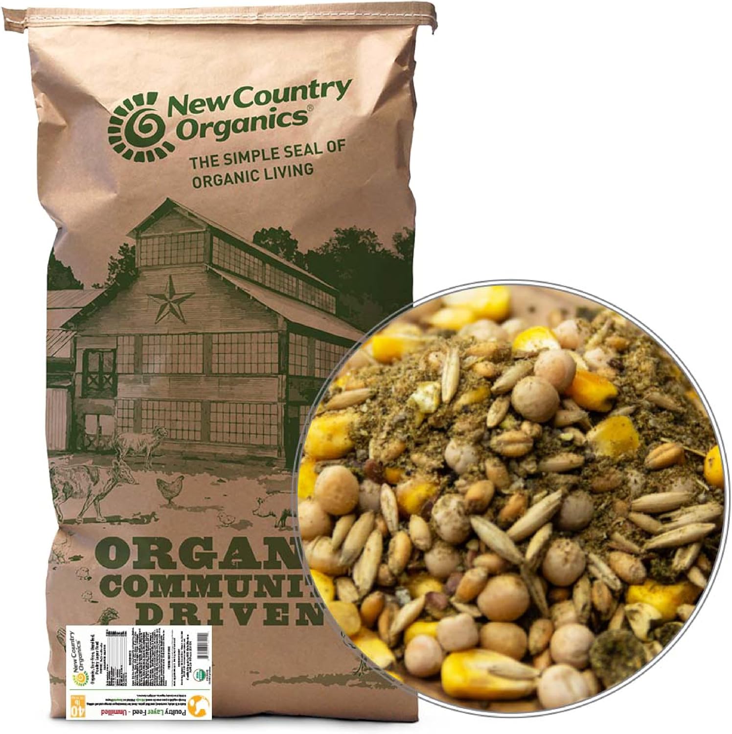 New Country Organics | Corn-Free Classic Layer Chicken Feed for Laying Hens | Corn-Free and Soy-Free | 17% Protein | Certified Organic and Non-GMO Chicken Food | 25lbs Bag - Image 15