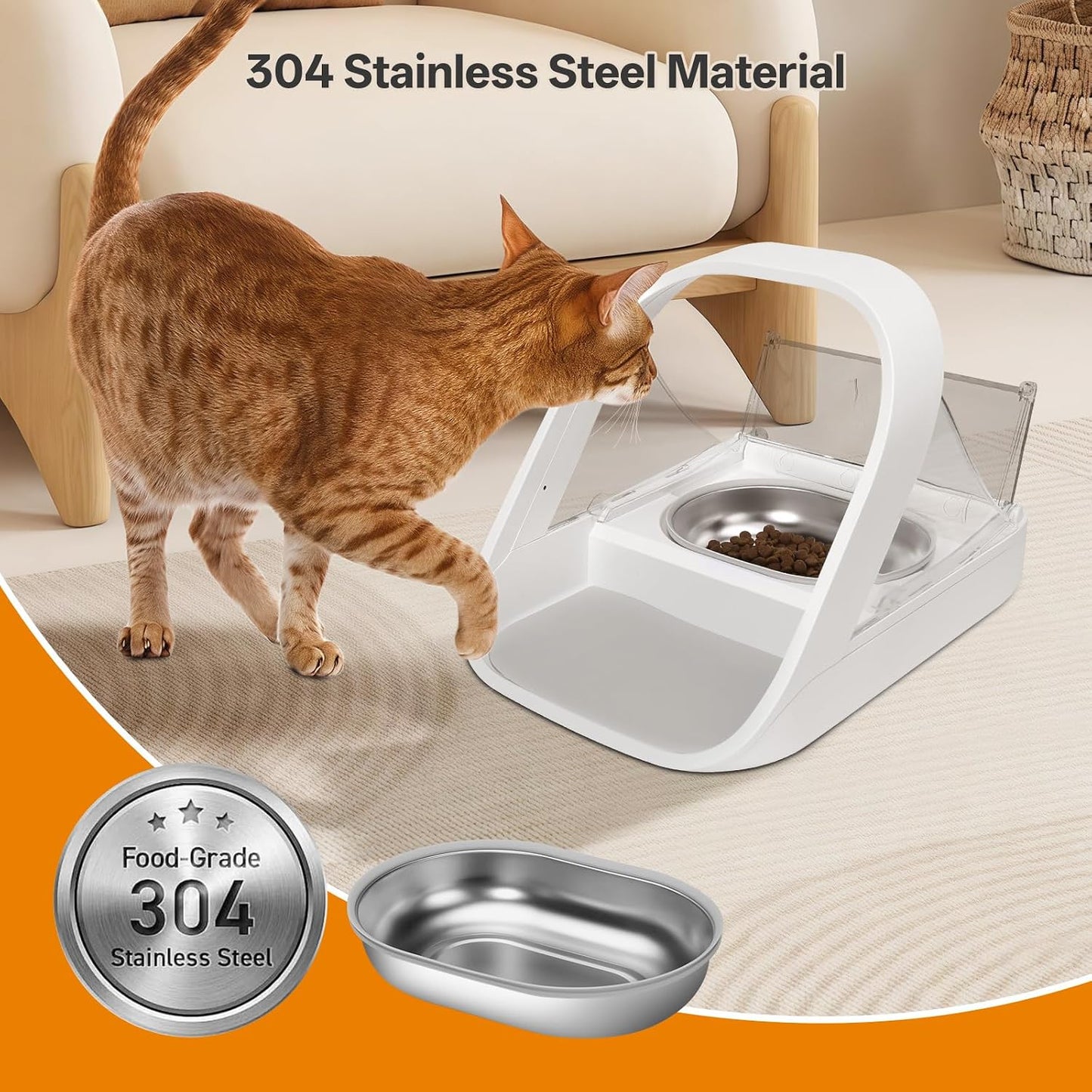 Easy to clean stainless steel cat bowls resisting scratches and stains