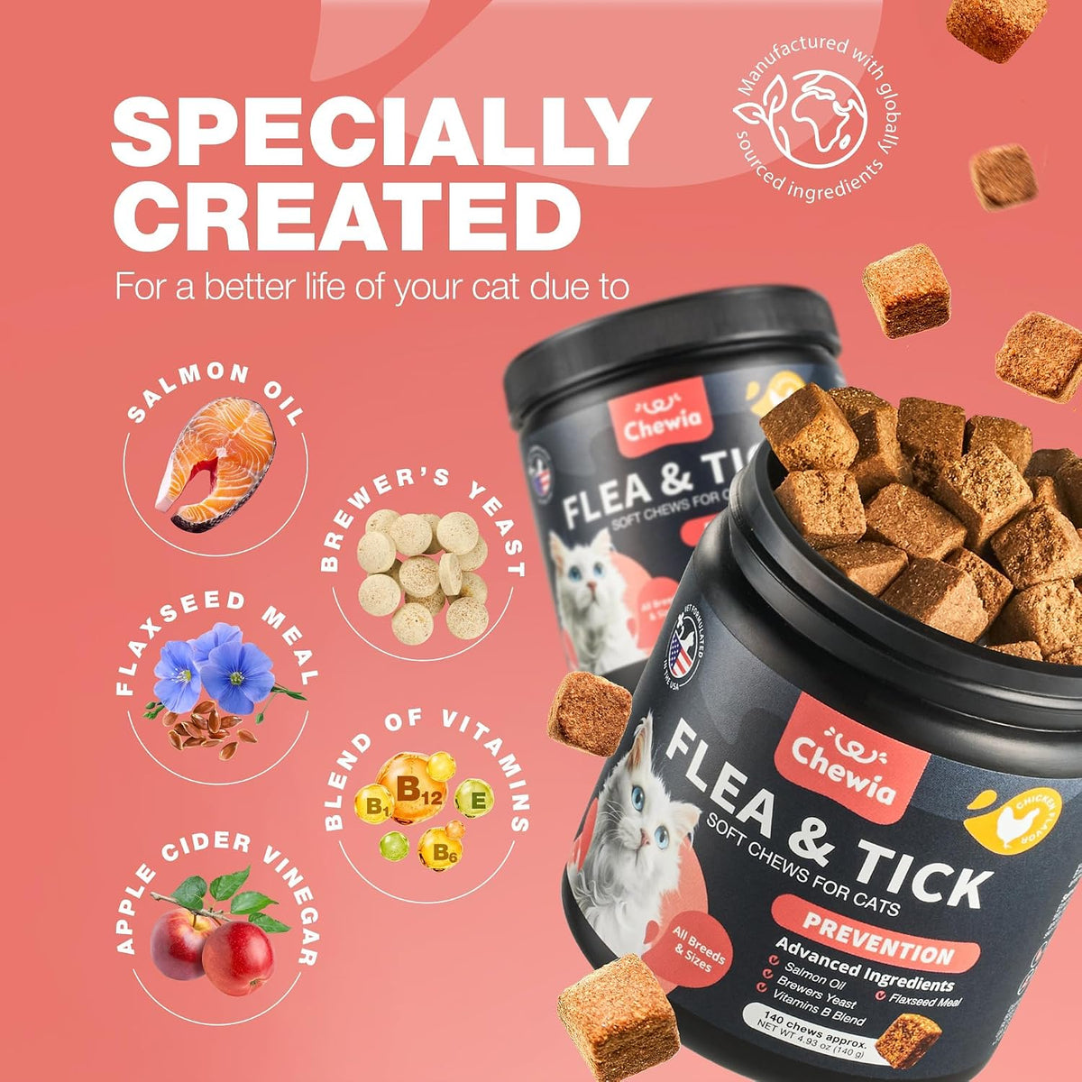 Lovepetsstore kitten and cat daily pest prevention chews with ingredients list