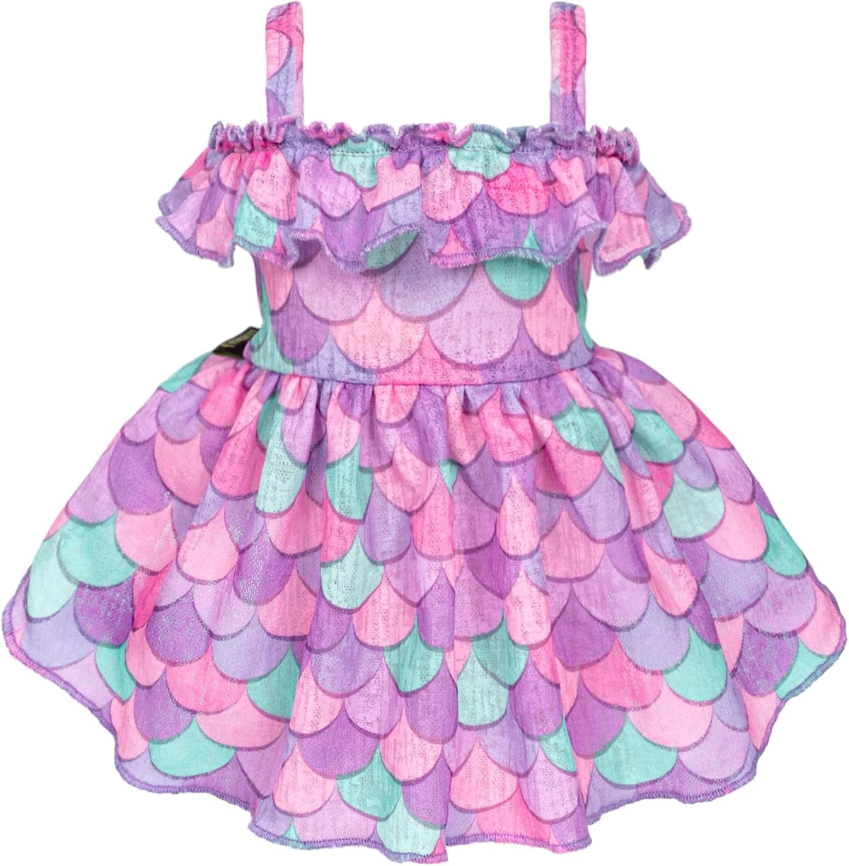 Fitwarm Flamingo Dress, Summer Clothes for Small Dogs Girl, Ruffled Hawaiian Sundress, Pet Outfit, Blue, Pink, Medium - Image 9