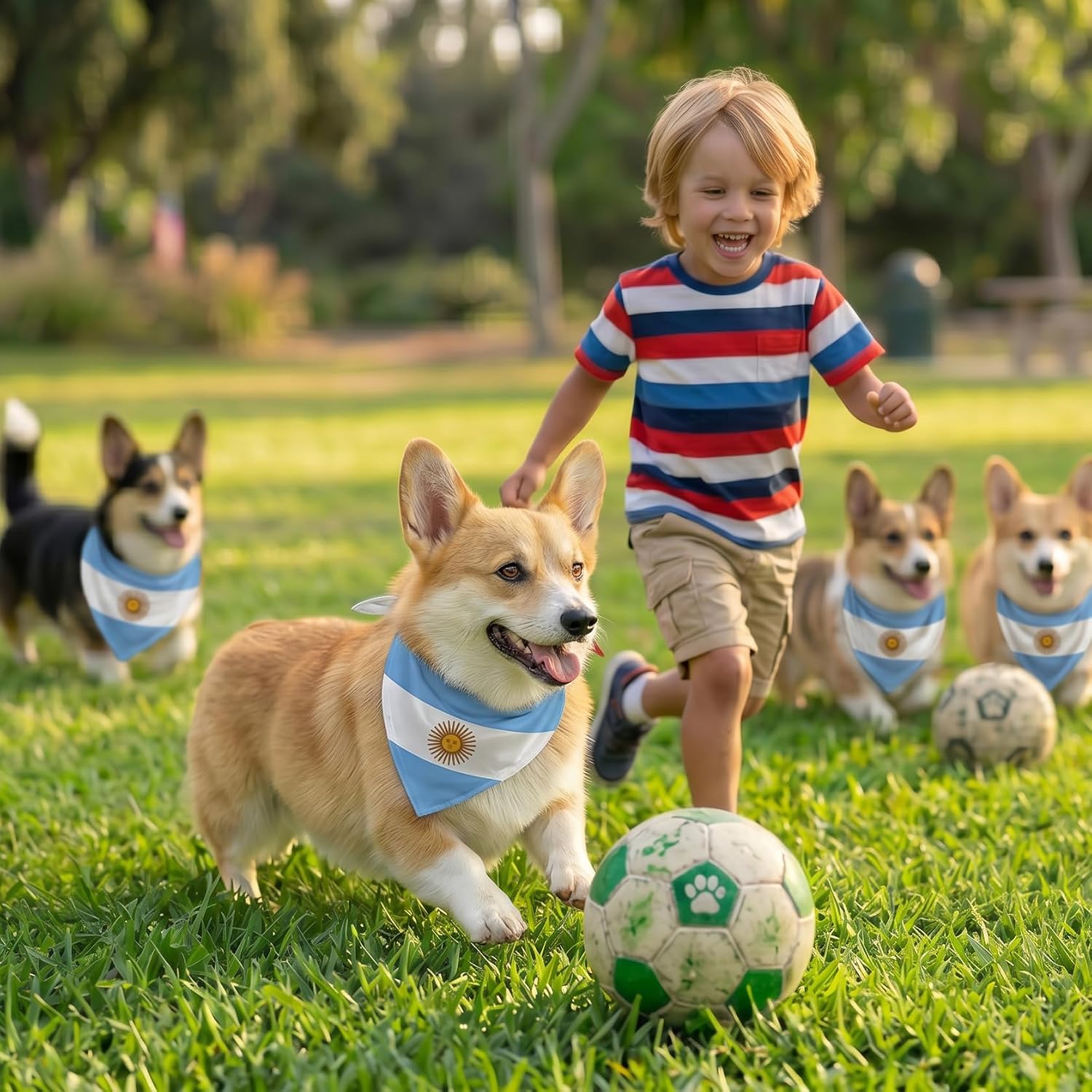 Soft polyester texture of soccer fan outfit for dogs