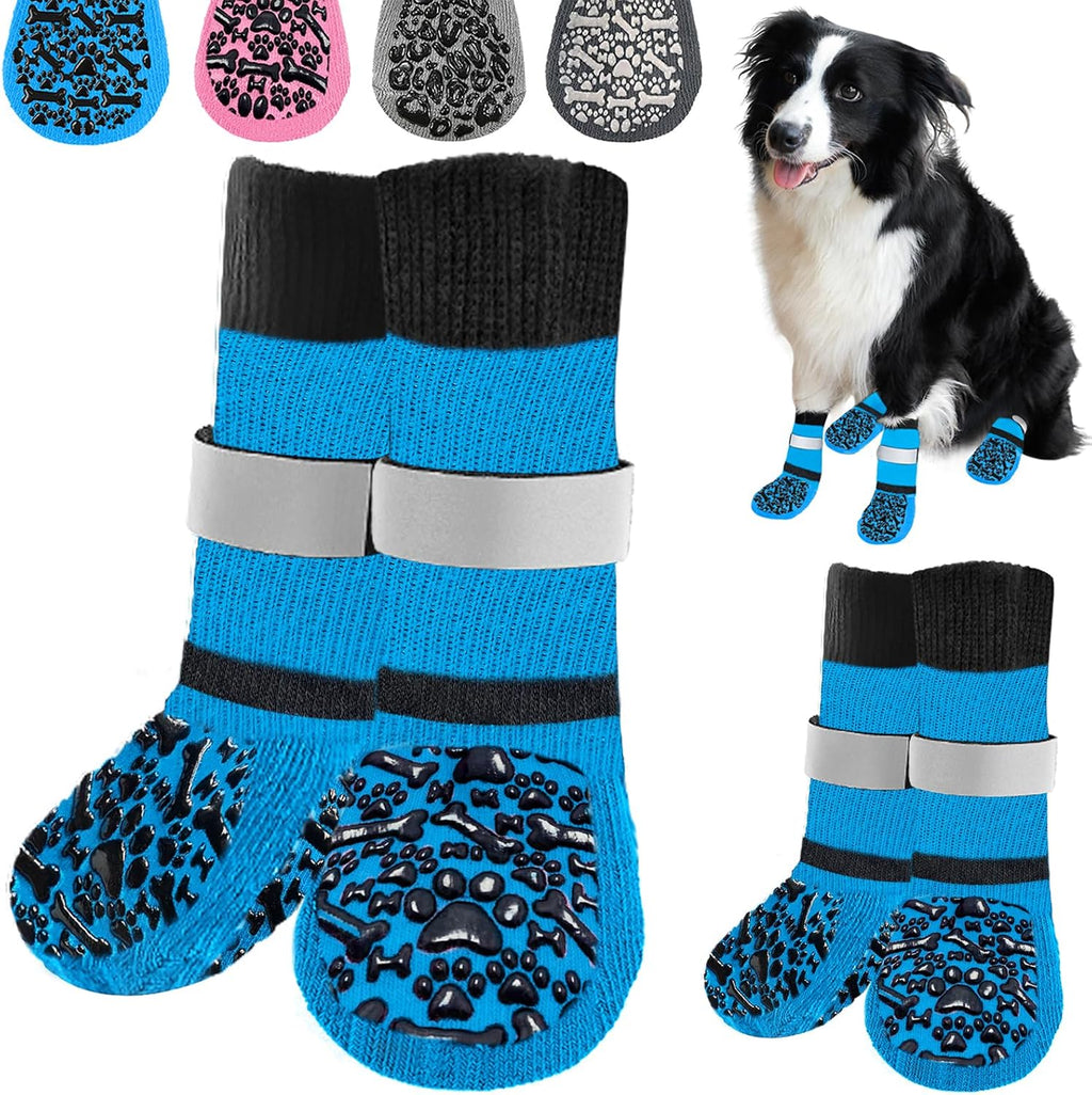 HeavenEye Anti Slip Dog Socks, Dog Paw Protectors Maximum Grip Prevent Licking Paws Slipping, Paw Protector for Hot & Cold Pavement Shoes Boots for Small Medium Large Senior Dogs(White Bone,M) - Image 9