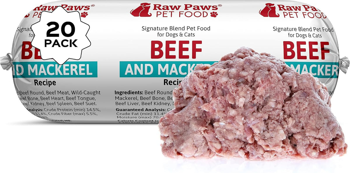 Raw Paws Signature Blend Pet Food for Dogs & Cats - Beef Recipe, 1-lb Rolls (20 Pack) - Fresh Pet Food Made in USA, Grass-Fed Beef, Natural Dog Food Rolls, Raw Frozen Dog Food & Cat Food - Image 12