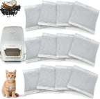 NewKe twelve pack odor remover refills front view premium activated charcoal filters for pet litter boxes.