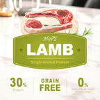 Authentic imported Herz natural high protein dog food back label details