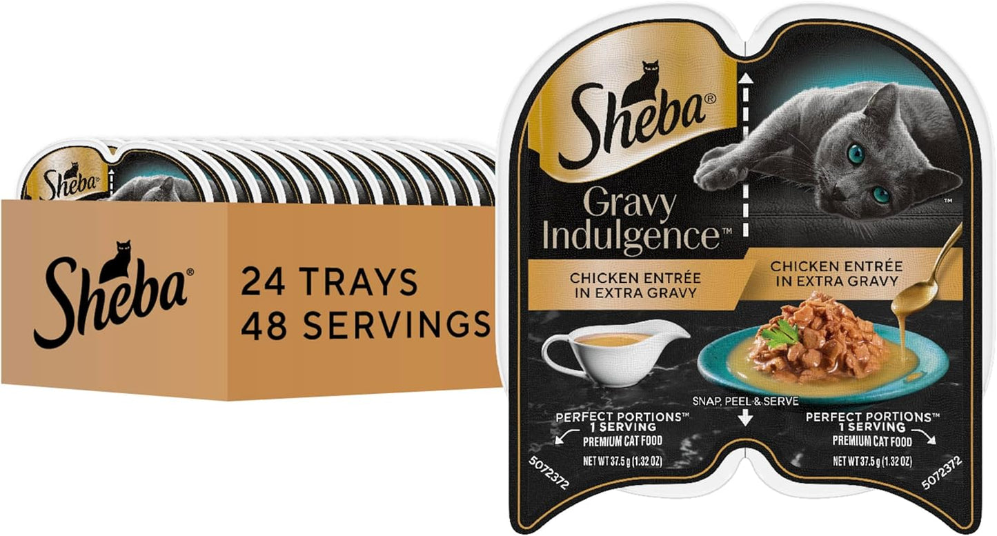 Sheba Gravy Indulgence Adult Wet Cat Food Beef and Chicken Entree in Extra Gravy Variety Pack, 2.6 oz. Twin-Pack Trays (12 Count, 24 Servings) (Pack of 2) - Image 15