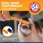 Double sided dog toothbrush included in Arm and Hammer kit