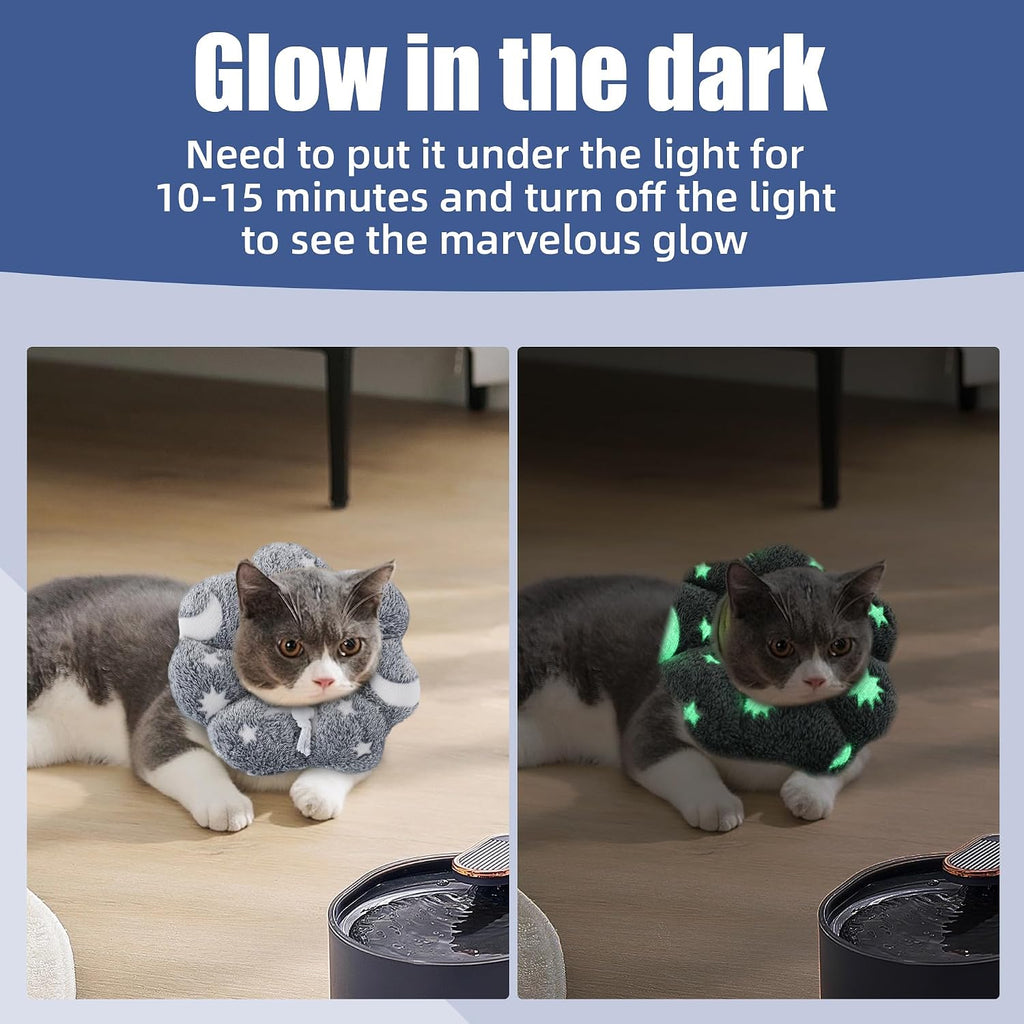 Packaging and fluffing instructions for the vacuum-sealed MABOZOO pet recovery cone.