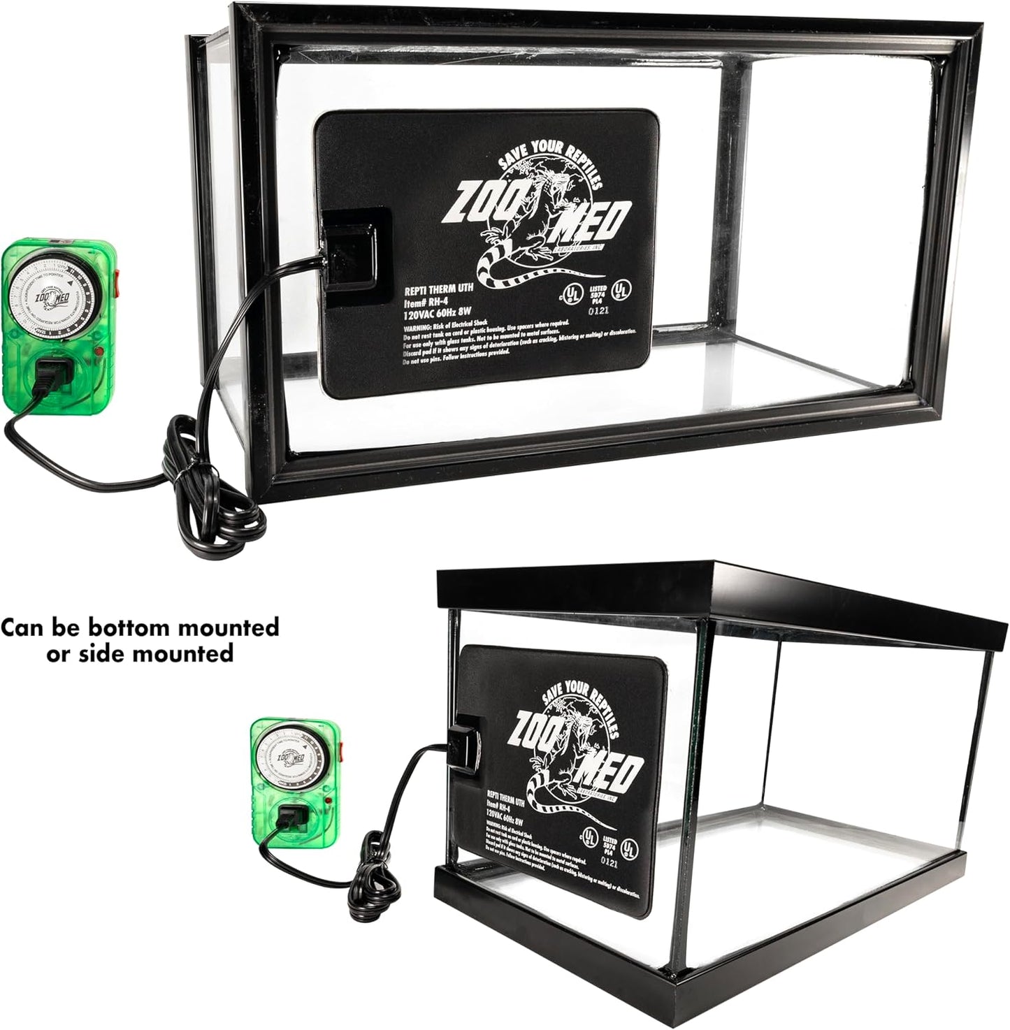 Installation of Zoo Med heater on a glass terrarium