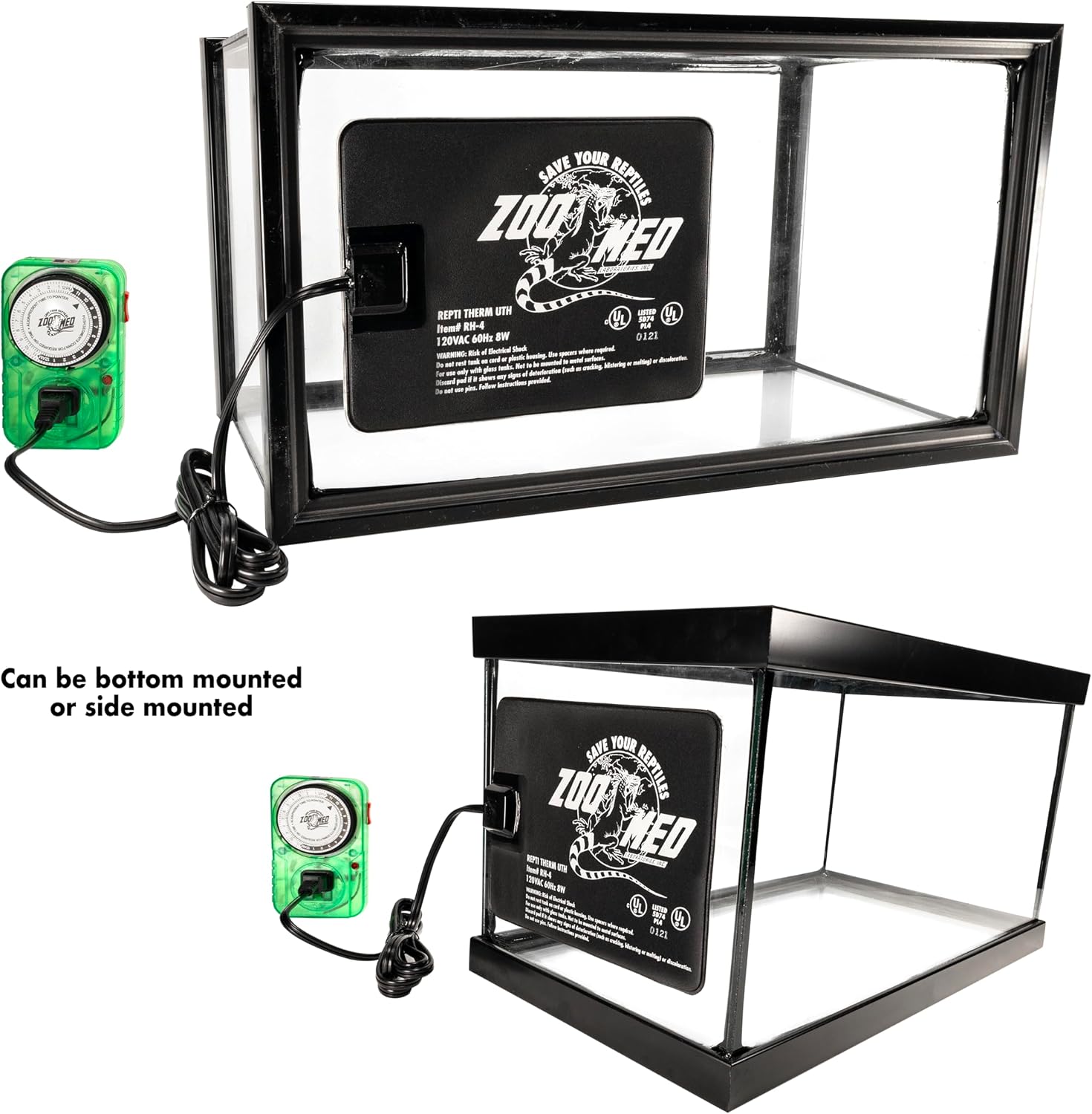 Installation of Zoo Med heater on a glass terrarium