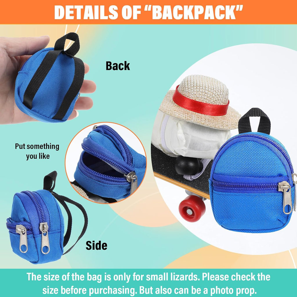 Yuanchu realistic micro polyester pet backpack with functioning metal zippers for small reptiles.