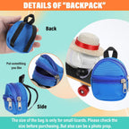 Yuanchu realistic micro polyester pet backpack with functioning metal zippers for small reptiles.