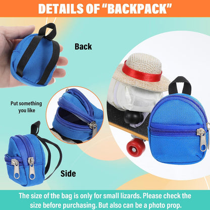 Yuanchu realistic micro polyester pet backpack with functioning metal zippers for small reptiles.