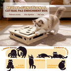 Claw filing cat scratching toy featuring internal abrasive sandpaper sheets