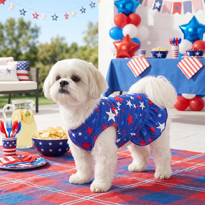 Yeabwps Independence Day dog clothing ruffle skirt trim structure view