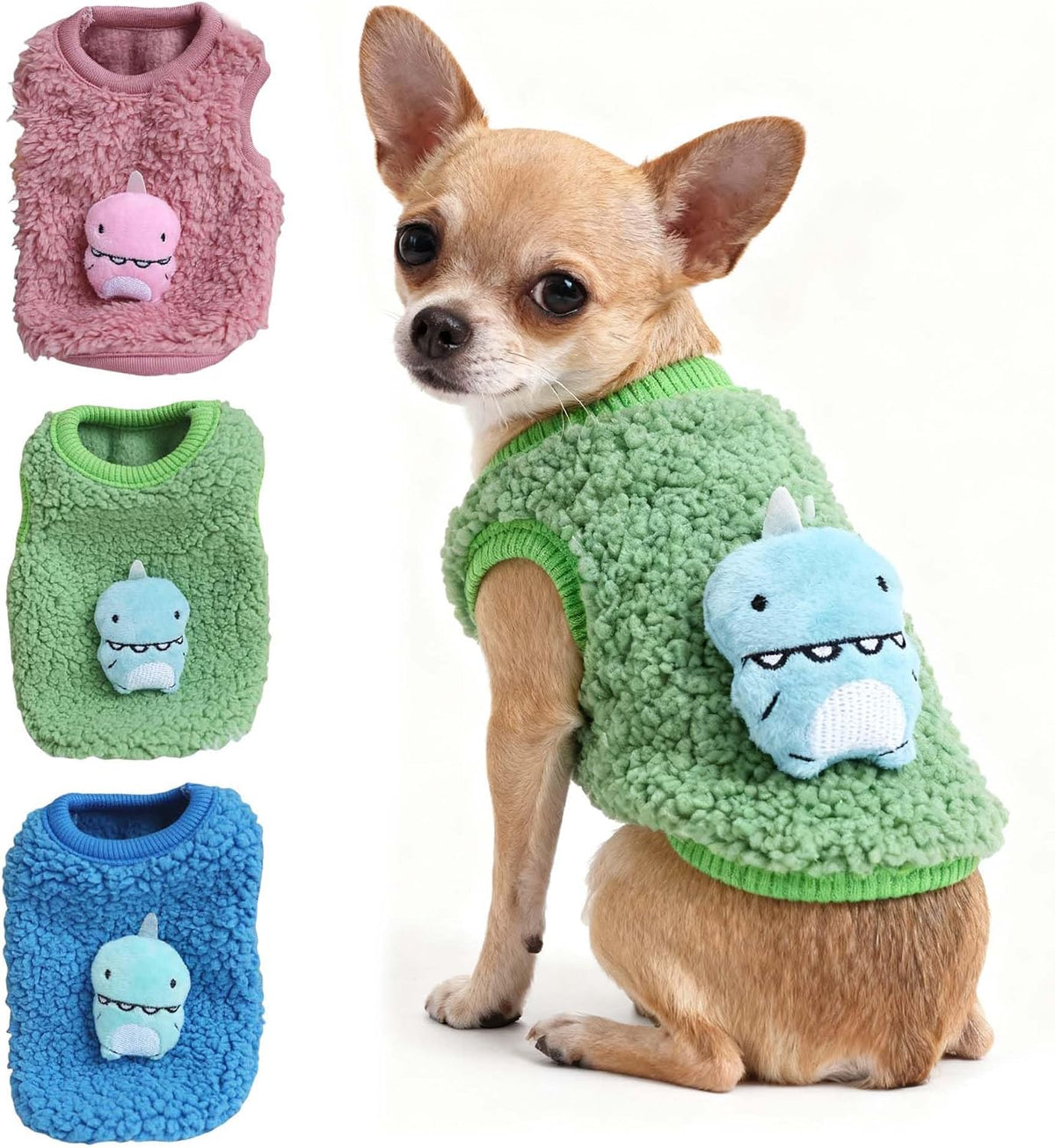 Back view of a teacup puppy puppy outfit demonstrating the full coverage comfort design.