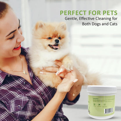 Back label of Paw Ballet pet eye wipes showing usage instructions and details
