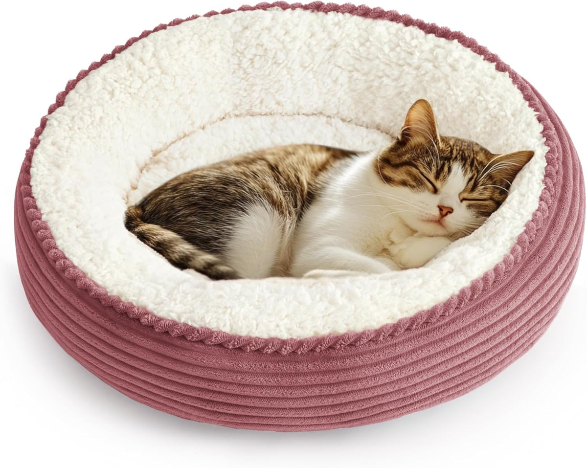 Love's cabin Round Donut Cat and Dog Cushion Bed, 20in Bed for Cats or Small Dogs, Anti-Slip & Water-Resistant Bottom, Super Soft Durable Fabric Pet Beds, Washable Luxury Cat & Dog Bed Gray - Image 11
