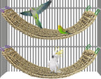 Bird Seagrass Mat 30 x 7 Inch Parrot Natural Seagrass Woven Net Hammock Parakeet Climbing Rope Ladder Mat Chew Toys Cage Accessories for Pigeon Macaw Cockatiel Conure Cockatoo Rat Bearded Dragon - Image 8