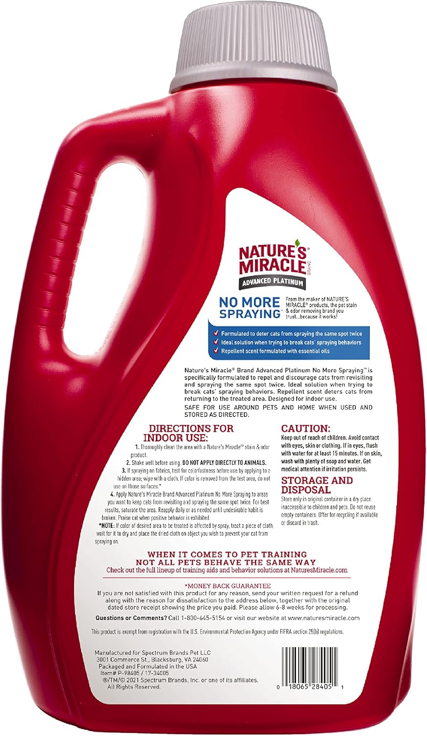 Nature's Miracle Advanced Platinum No More Spraying, 128 Ounces, Helps Discourage Repetitive Cat Spraying - Image 2
