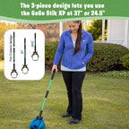 Unbreakable fiber reinforced plastic dog poop scooper on backyard grass