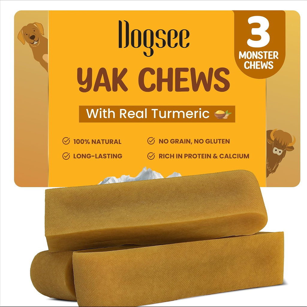 Dogsee Himalayan Yak Cheese Chews with Turmeric 2lb (Medium -12 Pack) 60% Protein Long-Lasting Natural Treats for Dogs Anti-Inflammatory Odorless & Helps with Teeth Cleaning - Image 13