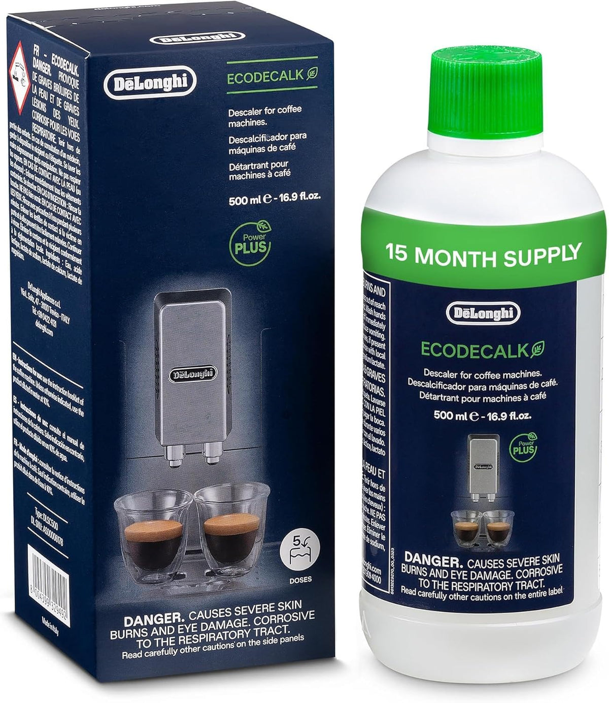 De'Longhi EcoDecalk Descaler, Eco-Friendly Universal Descaling Solution for Coffee & Espresso Machines, 2-Pack (1 use per pack) - Image 8