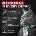 Close up of the safety elastic breakaway alternative strap on premium cat collar
