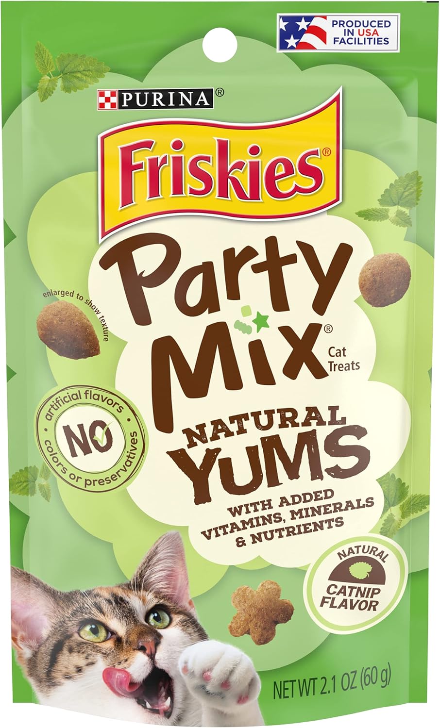Purina Friskies Made in USA Facilities, Natural Cat Treats, Party Mix Natural Yums Catnip Flavor - 20 Ounce (Pack of 1) - Image 10