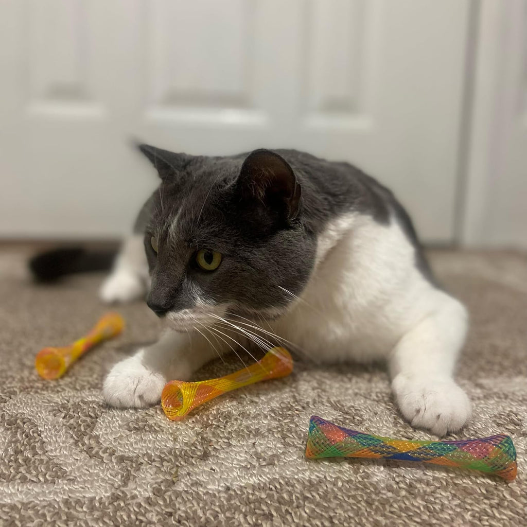 SPOT Kitty Fun Tubes Cat Toy with Catnip Inside | Bouncy Interactive Mesh Toy for Cats and Kittens to Bite, Swat and Chase | 3 Pieces - Image 9