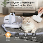 Close-up of the Larkon pet nail grinder tool attachment demonstrating safe paw care.
