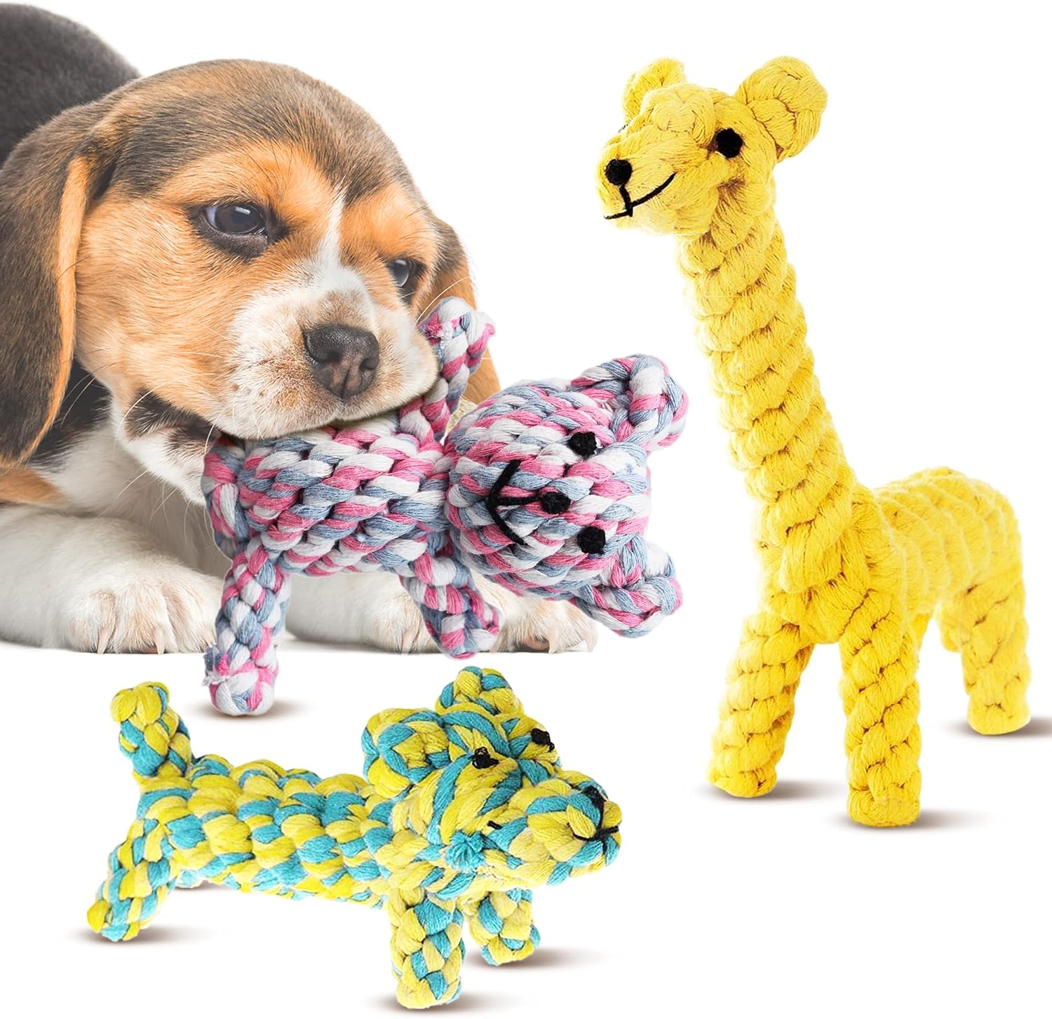Authentic USA imported SunGrow cotton knot ferret and puppy chew ropes packaging