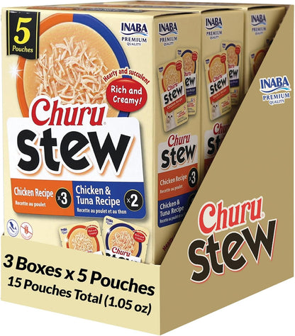INABA Churu Stew for Cats, Side Dish Pouch with Vitamin E, 1.4 Ounces per Pouch, 12 Pouches, Chicken & Seafood Variety - Image 15