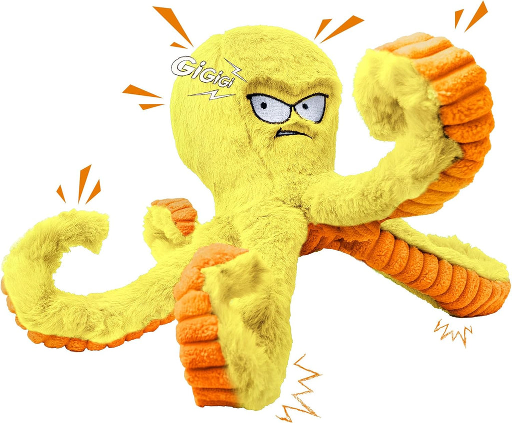 LEGEND SANDY Tough Dog Toys, Stuffed Chew Large Dog Toys to Keep Them Busy, Interactive Squeaky Tug of War Doggie Toy, Crinkle Blue Octopus - Image 15