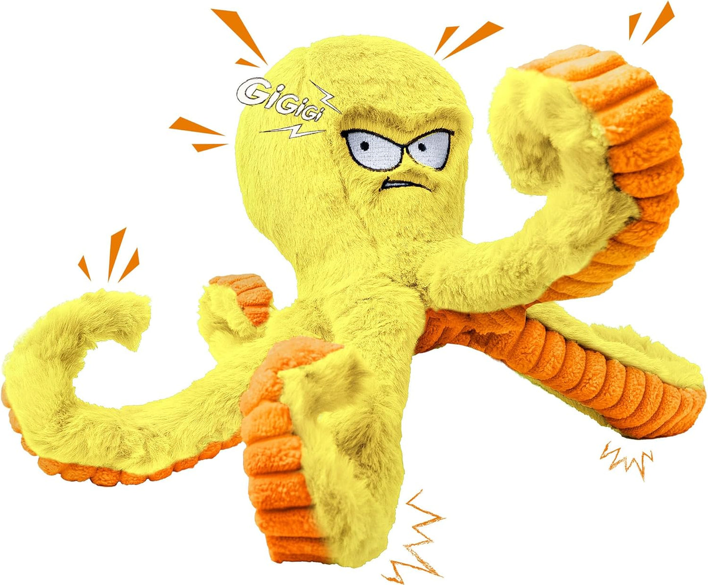 LEGEND SANDY Tough Dog Toys, Stuffed Chew Large Dog Toys to Keep Them Busy, Interactive Squeaky Tug of War Doggie Toy, Crinkle Blue Octopus - Image 15