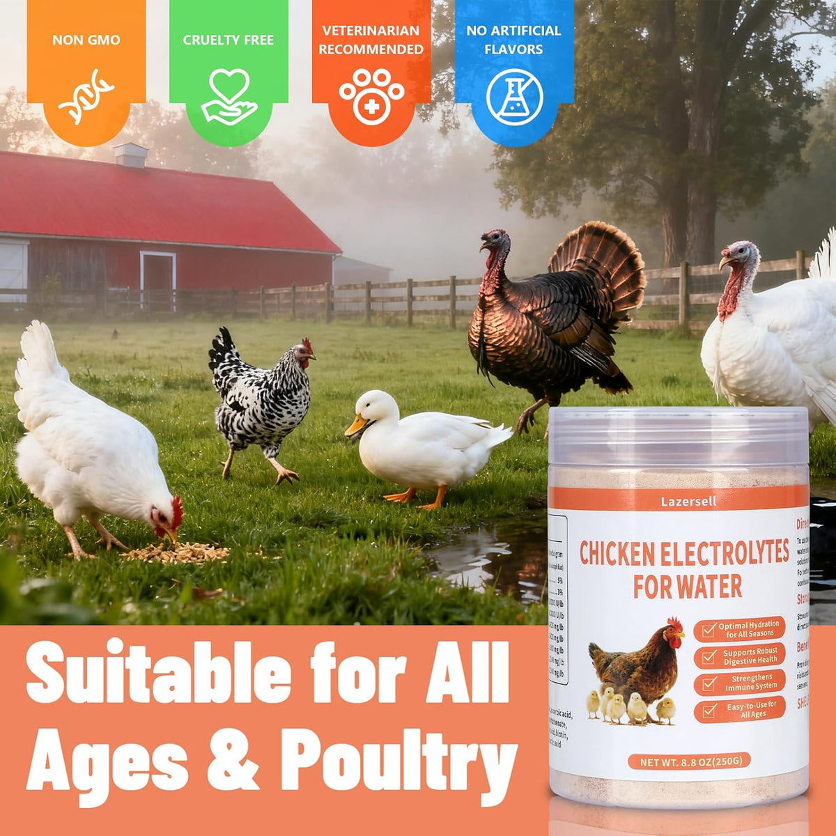 Inqigi chicken electrolyte product packaging overview