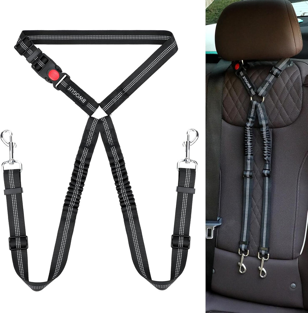BWOGUE Pet Dog Cat Seat Belts, Car Headrest Restraint Adjustable Safety Leads Vehicle Seatbelt Harness (1 Pack) - Image 11