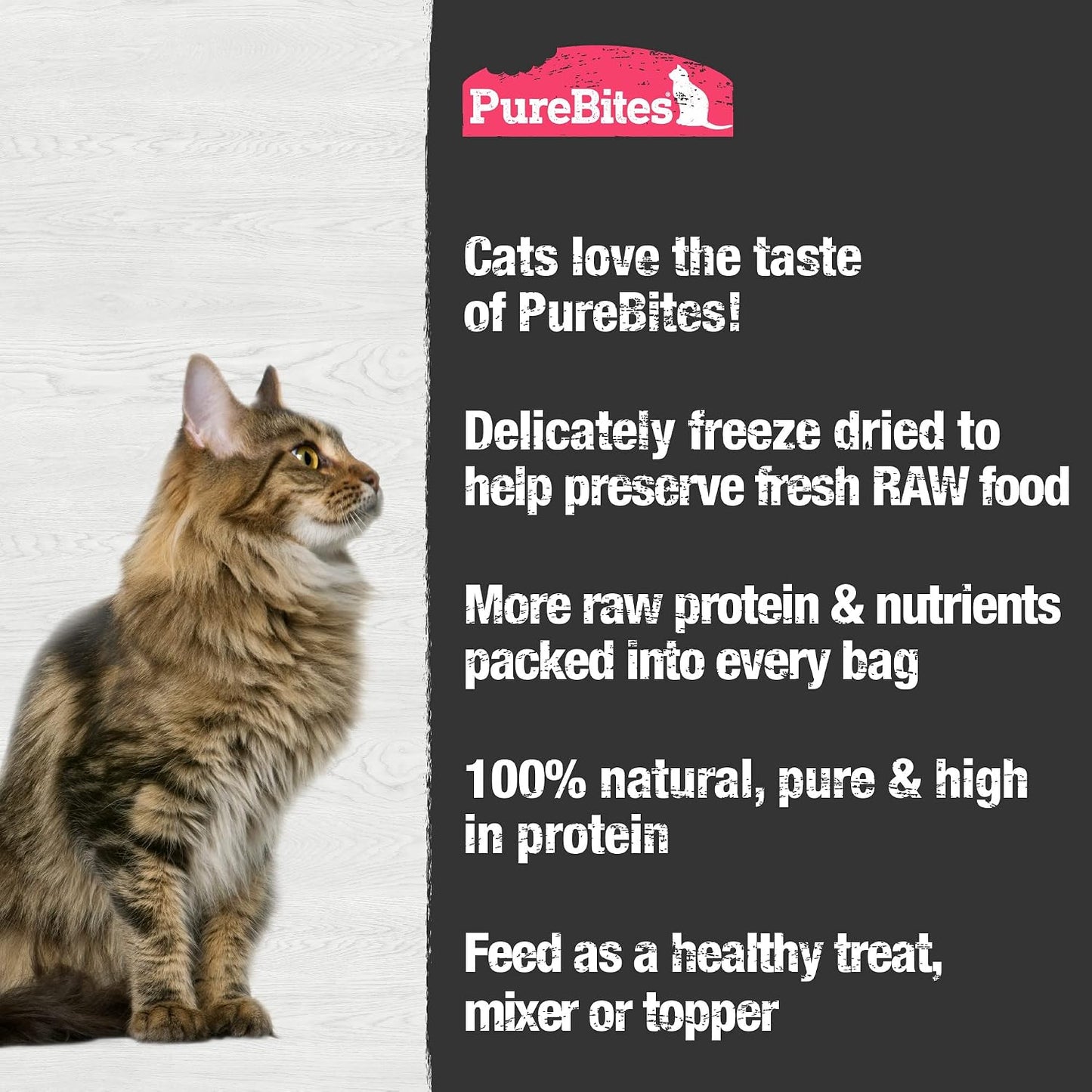 PureBites low calorie pet treats for cats with allergies back panel