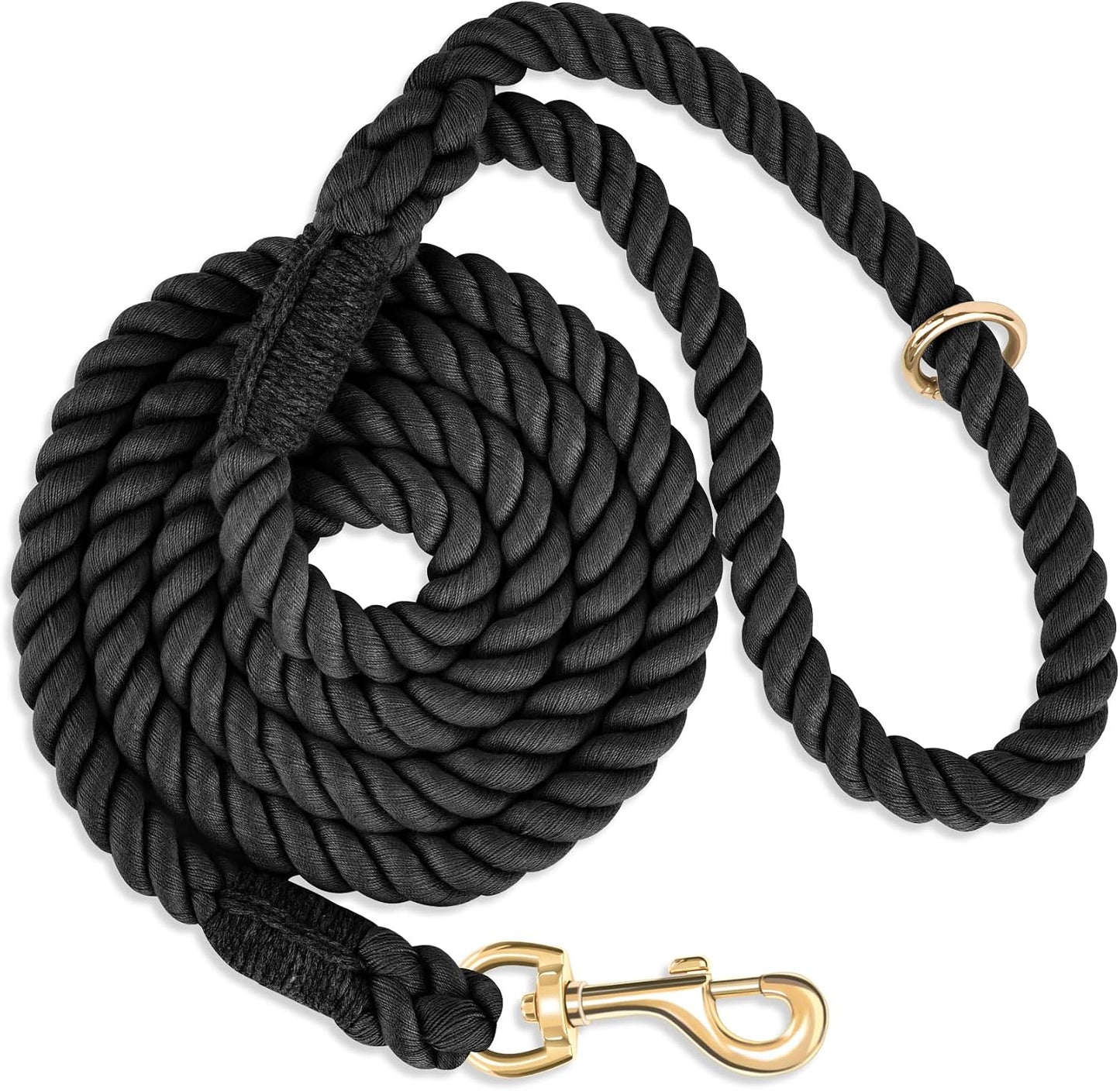 Dog Leash 5 FT Handmade Braided Cotton Rope Leashes for Small Medium and Large Dogs, New Golden Heavy Duty Metal Clasp, Colorful Macaron - Image 10