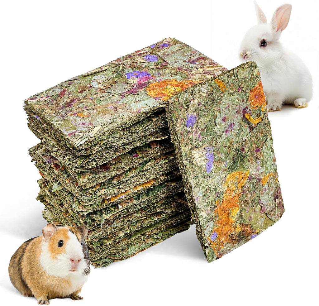 Fhiny Rabbit Timothy Hay Chips Toys front view pack of twelve natural small pet molar treats.