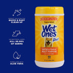 Wet Ones multi purpose pet grooming wipes with aloe vera packaging