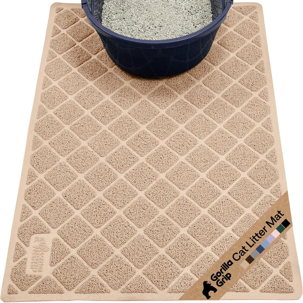 GORILLA GRIP Cat Litter Box Mat, Cushioned Coil Mesh Litter Trapping Mats, Scatter Control Supplies for Less Mess, Phthalate Free, Ultra Deep Catch Grooves, Rinse or Vacuum to Clean, 24x17 Gray - Image 10