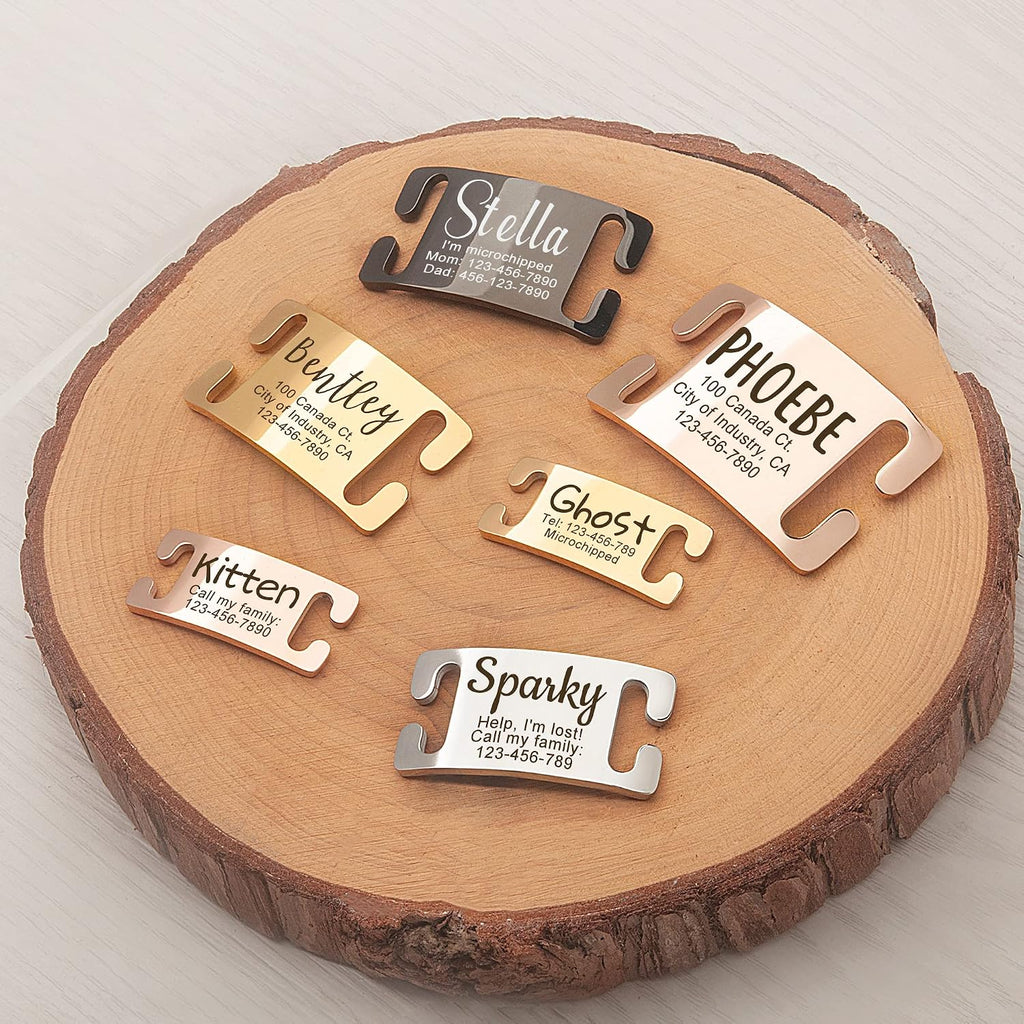 Premium imported silver cat and dog name tag with durable laser engraved details