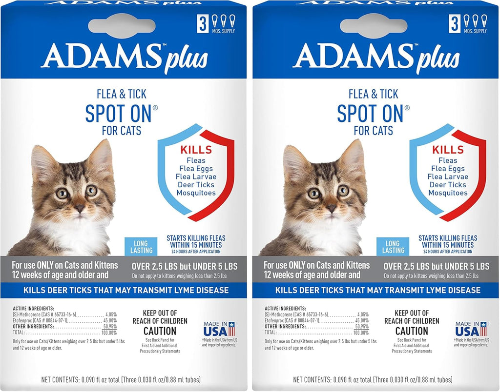 Adams Plus small cat flea and tick spot on liquid dose