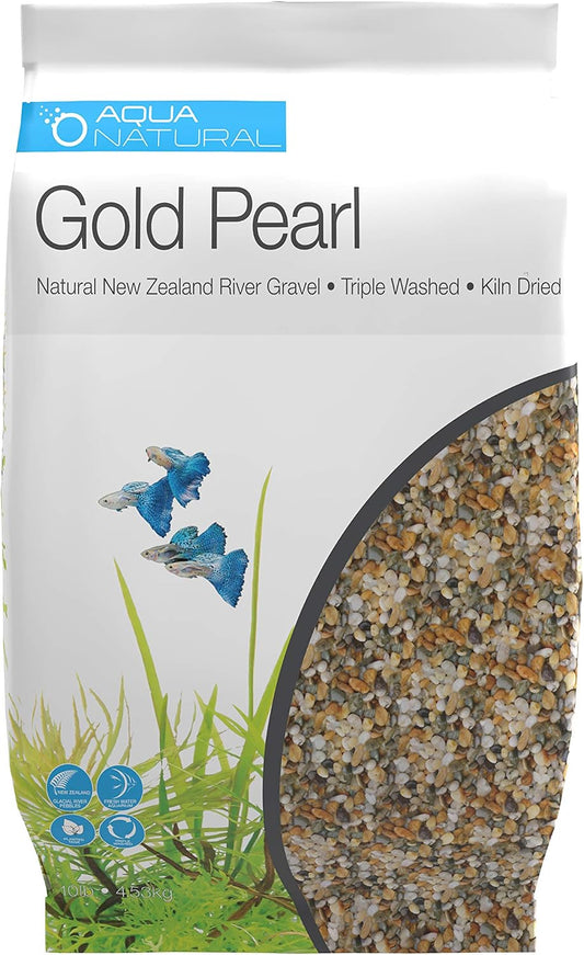 Aqua Natural Gold Pearl gravel bag front view for aquascaping