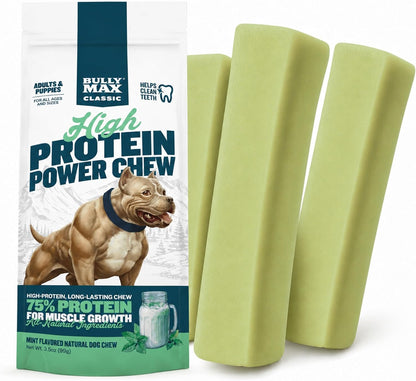 Bully Max High Protein Power Dog Chews - 75% Protein, All-Natural Long Lasting Yak Chews for Aggressive Chewers - Grain-Free Dental Dog Food Treats for Small, Medium & Large Breed Dogs - Lime, 1 Pack - Image 9