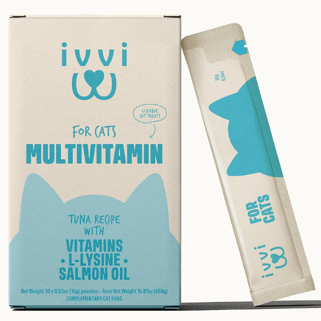 Ivvi Multivitamin for Cats creamy lickable supplement box front view