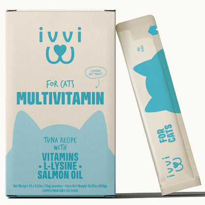 Ivvi Multivitamin for Cats creamy lickable supplement box front view