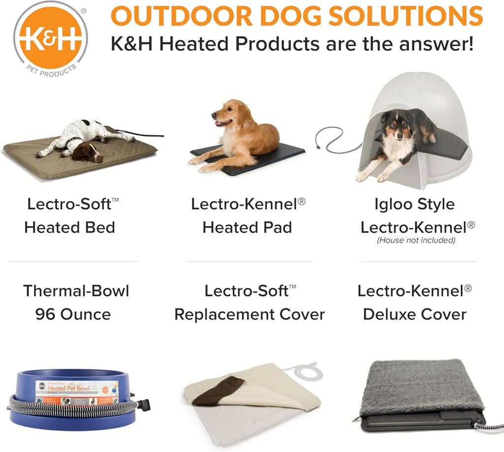 K&H Pet Products Thermal Bowl scale comparison illustrating the large ninety six ounce volume size