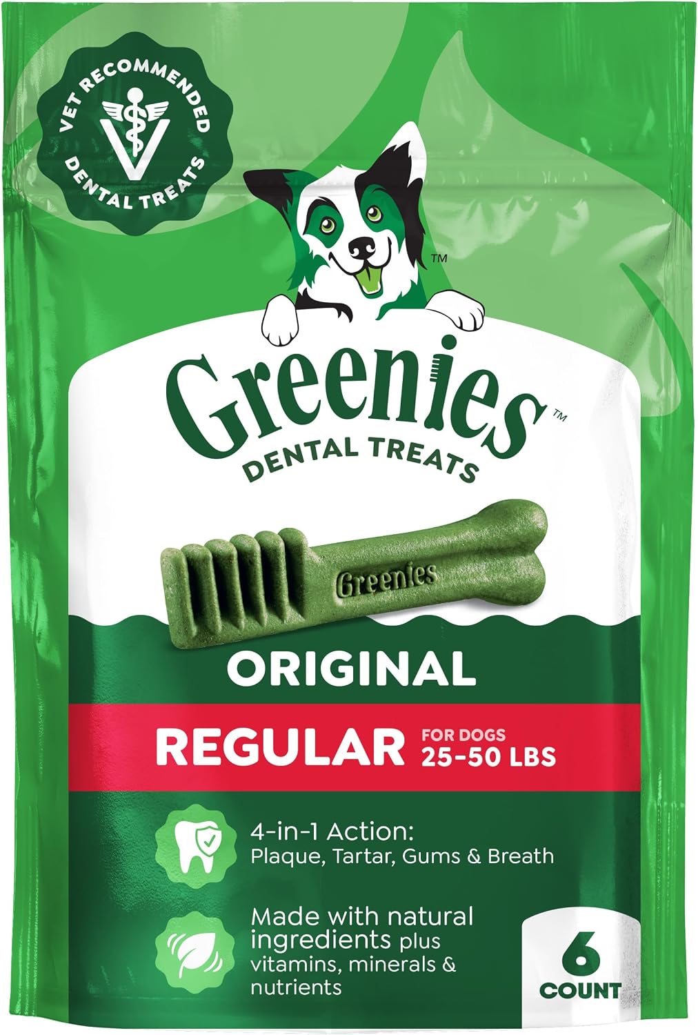 Greenies Veterinarian-Recommended Adult Natural Dental Dog Treats Regular Size, Dog Dental Chews, Original Flavor, 36 oz. Pack, 36 Count - Image 13